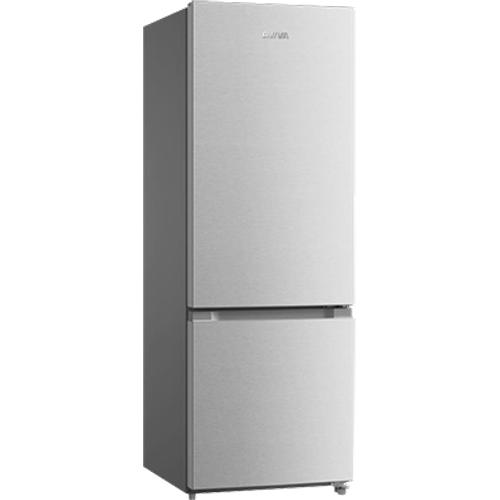 AVIVA 23.5 Inch Counter Depth Bottom Freezer Refrigerator - 11.5 cu.ft Energy Efficient Stainless Steel French Door Fridge for Modern Kitchen & Small Spaces