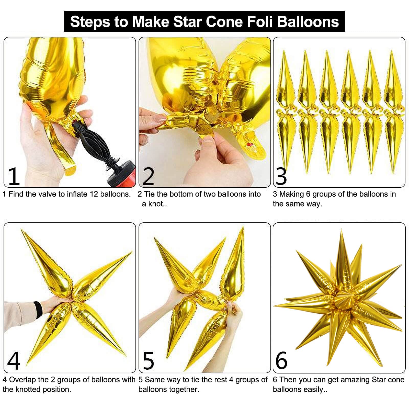 50 Pcs 26 Inch Pink Foil Cone Star Balloons - 3D Starburst Mylar Balloons for Party Decorations, Christmas, Birthday & Wedding Supplies | Perfect for Ceiling Decor, Photo Backdrops & Event Centerpieces