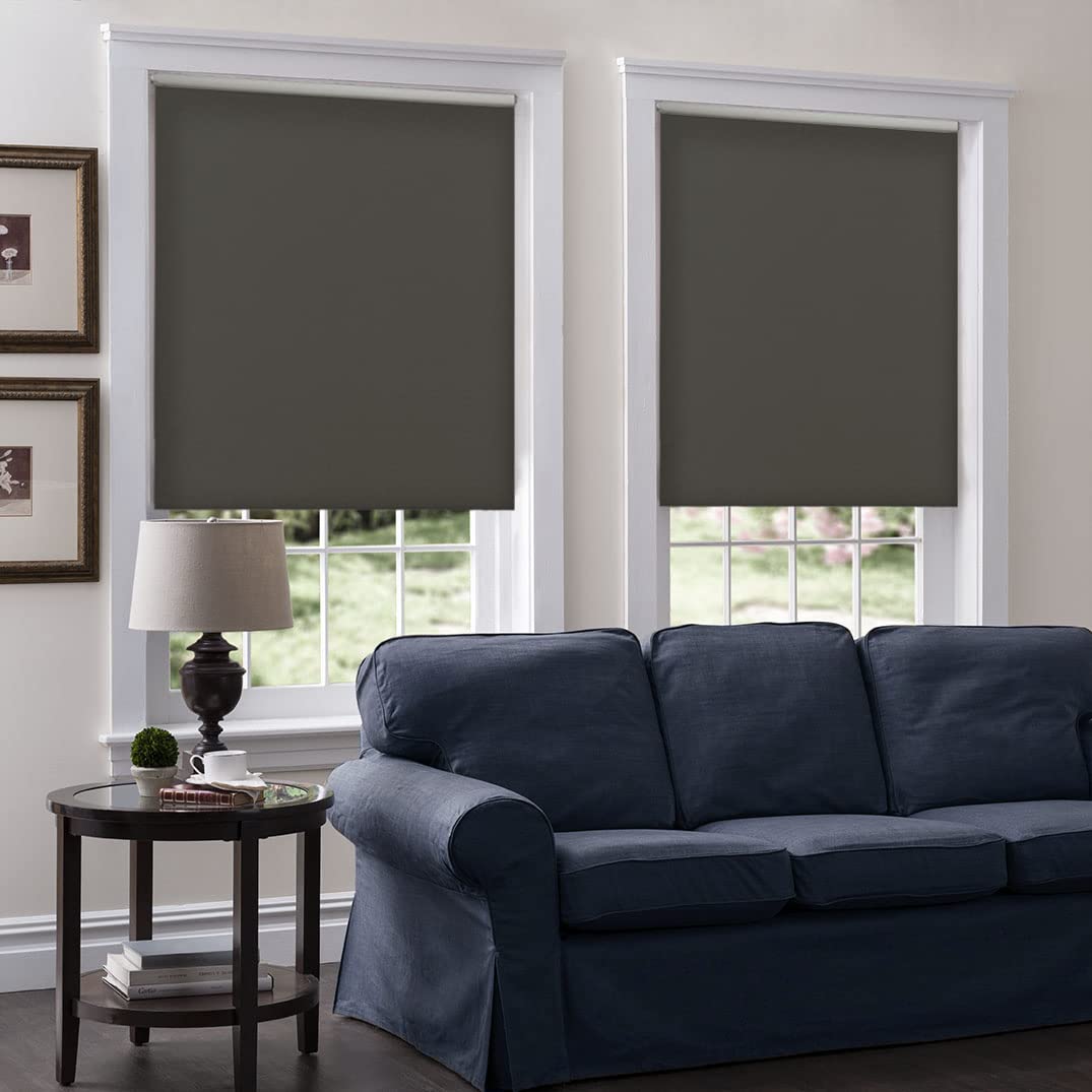 Serena Light Filtering & Room Darkening Cordless Roller Shades - 15 to 68 Inches Wide, 59W x 36H, Chocolate - Perfect for Windows & Garden Privacy, Sun Protection & Home Decor
