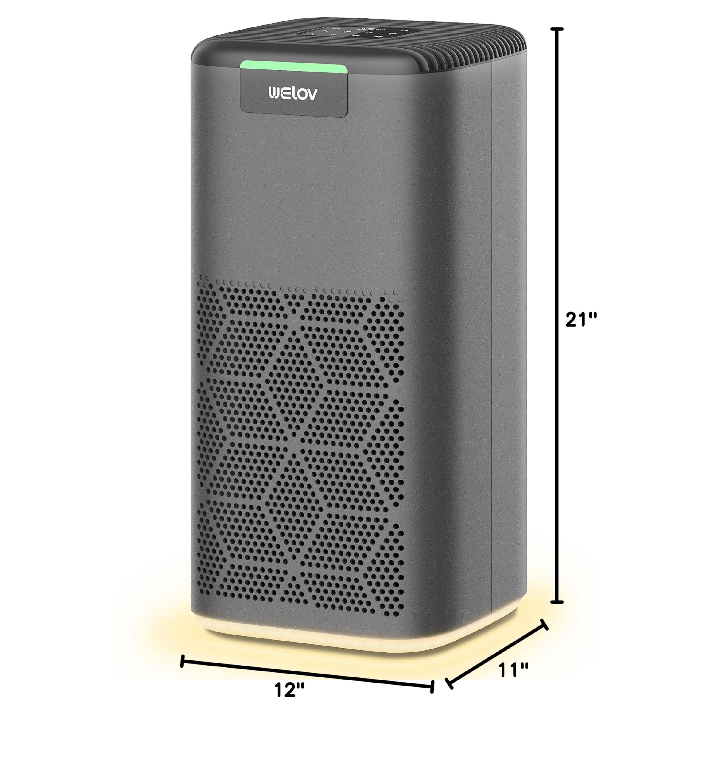 WELOV H13 True HEPA Air Purifier for Large Rooms up to 1570 Sq Ft - Eliminates Pet Dander, Pollen, Smoke, Dust & Mold - Ultra Quiet 23dB for Bedroom - Ideal for Pet Owners & Allergy Sufferers - Perfect for Home, Office and Nursery Use