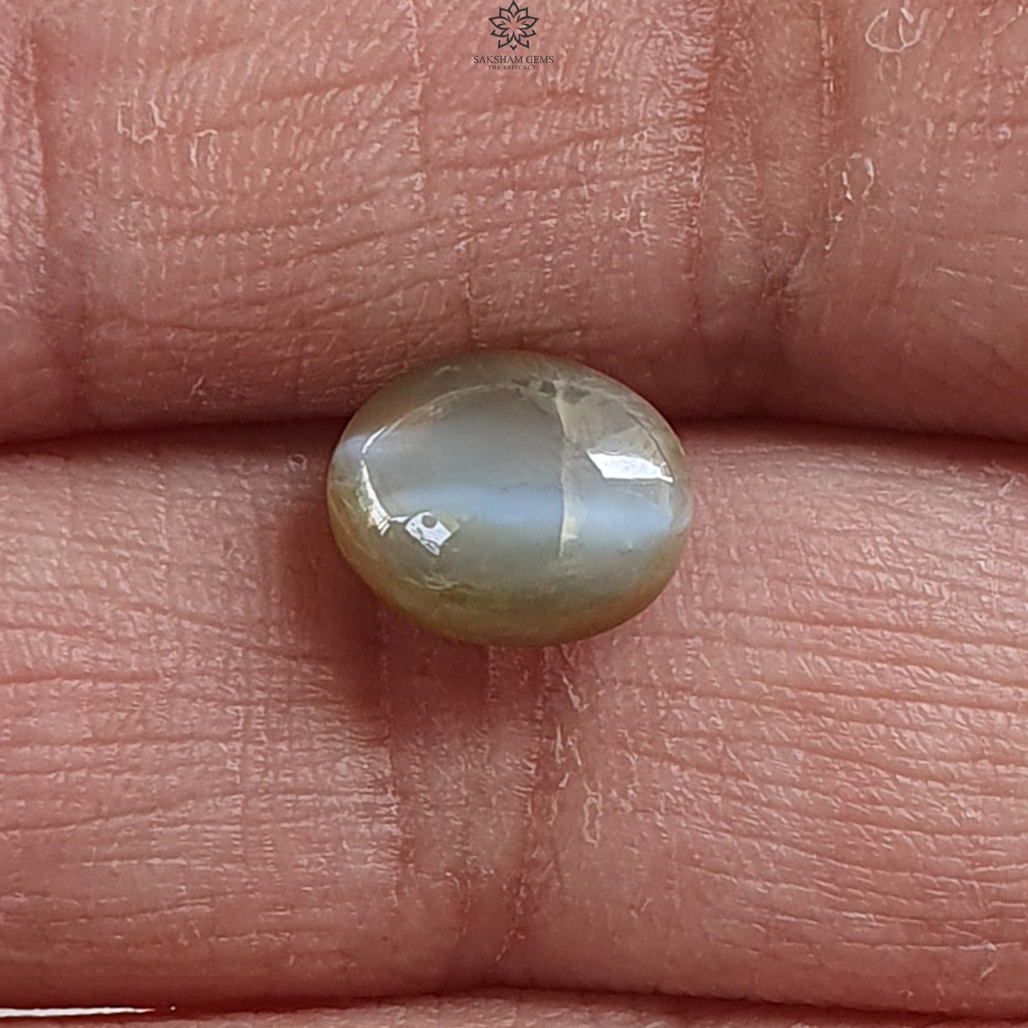 Natural Untreated Chrysoberyl Cat's Eye Gemstone Cabochon - Oval Shape for Jewelry Making (Rings, Pendants & Earrings) - Unheated Healing Stone for Energy Balance & Protection