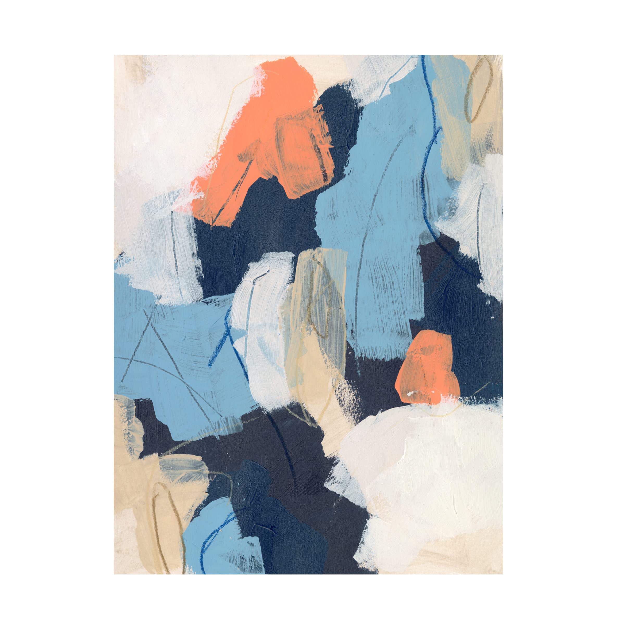 Trademark Fine Art 'Network Connection II' Canvas Wall Art by June Erica Vess - Modern Abstract Painting for Living Room, Office & Home Decor