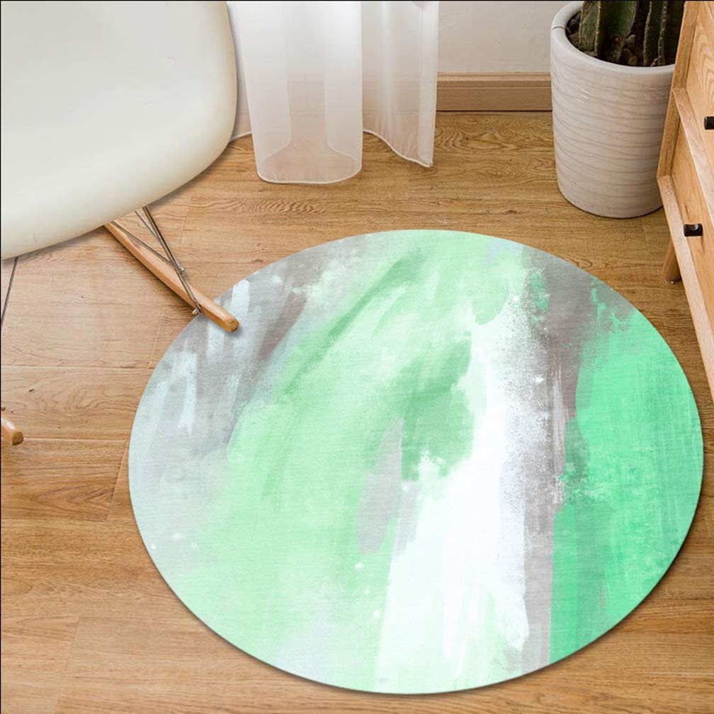 MOXIC Modern Abstract Art Round Area Rug - Soft Non-Slip Washable Carpet for Living Room, Bedroom, Nursery & Bathroom - 5.2' x 5.2' Circular Rug for Kids Crawling, Home Decor & Nordic Style Spaces