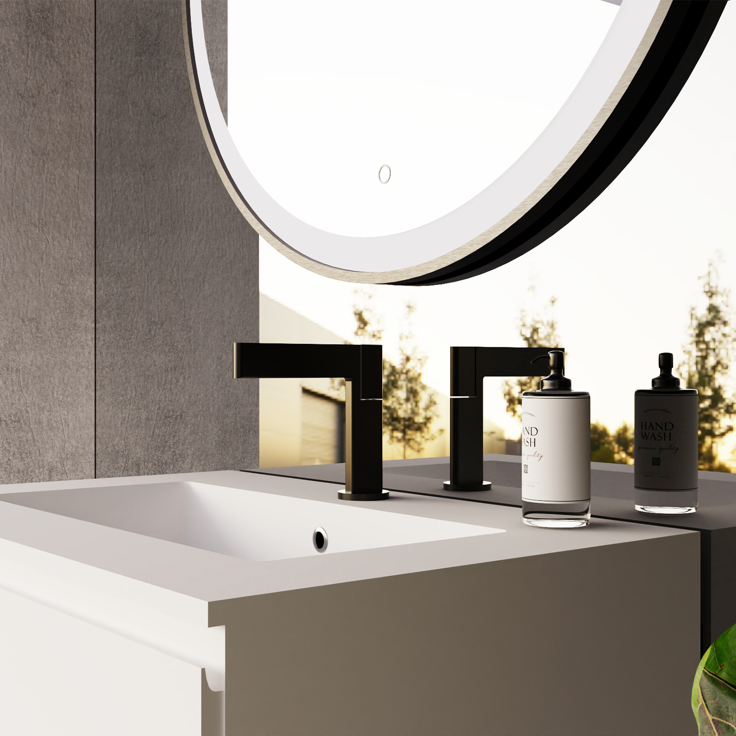 DAX Thin Single Handle Bathroom Faucet - Modern Waterfall Spout Bathroom Sink Faucet for Small Spaces, Perfect for Powder Rooms, Guest Baths & Vanities