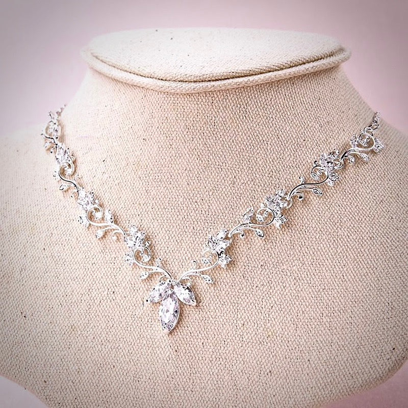 Elegant Candice Silver Cubic Zirconia Bridal Jewelry Set with Tiara - 3 Piece Wedding Accessories for Bride, Bridesmaids & Special Occasions