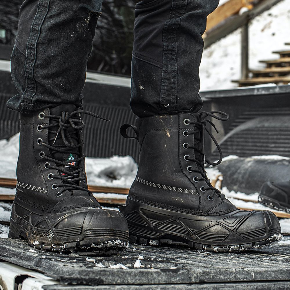 Terra Crossbeam Waterproof Winter Safety Boots for Men & Women - Composite Toe Protection, Slip Resistant, Insulated Work Boots (Black TR0A4NQUBLK) - Ideal for Construction, Warehouse & Outdoor Winter Jobs