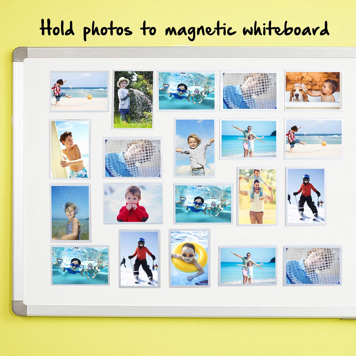 HIIMIEI 4x6 Magnetic Photo Frames for Refrigerator - 20 Pack White Picture Frames with Strong Magnets - Perfect for Family Photos, Kids Artwork, Recipes and Office Memos