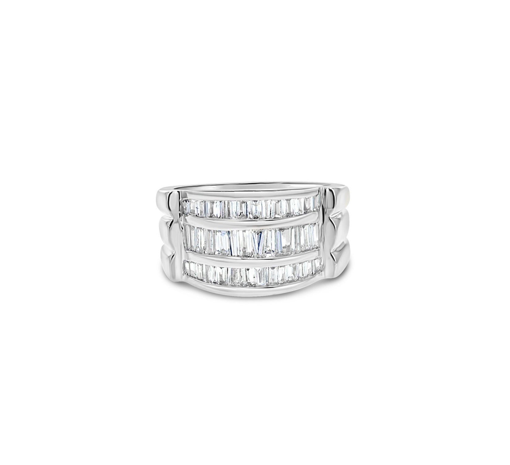 Exquisite Baguette Diamond Cocktail Ring for Women - Elegant Statement Jewelry for Parties, Weddings & Special Occasions
