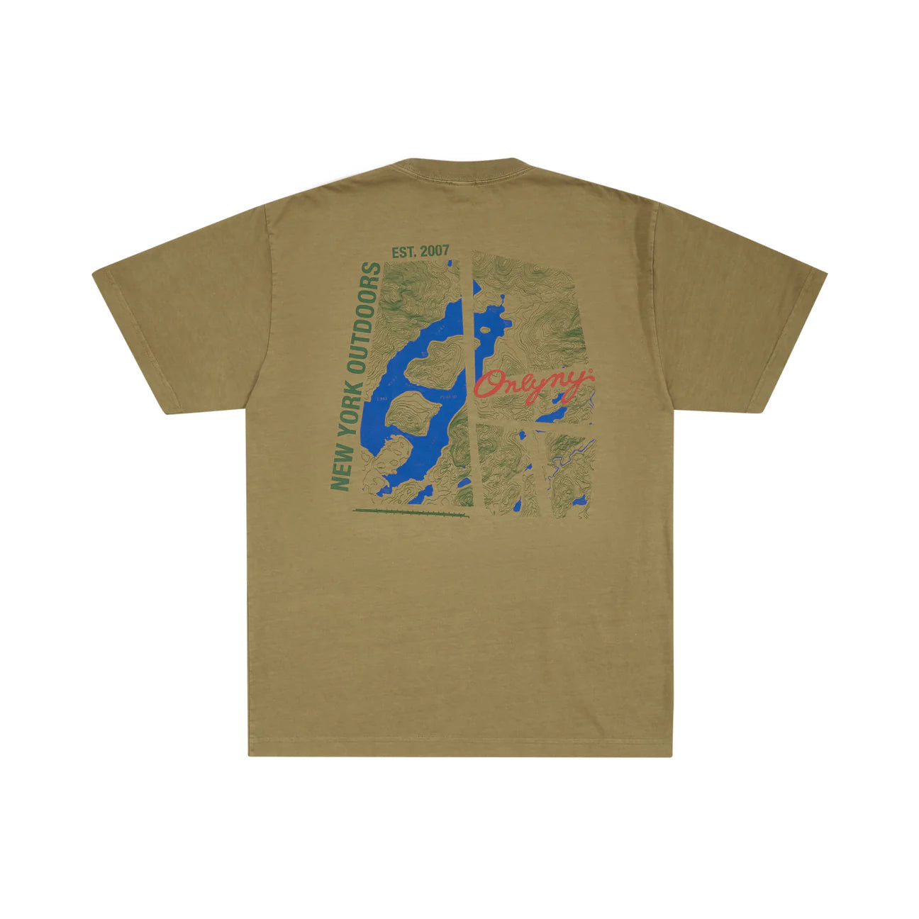 Only NY Lake Placid Olive Green T-Shirt - Soft Cotton Crewneck Tee for Men & Women | Perfect for Casual Wear, Street Style & Outdoor Adventures