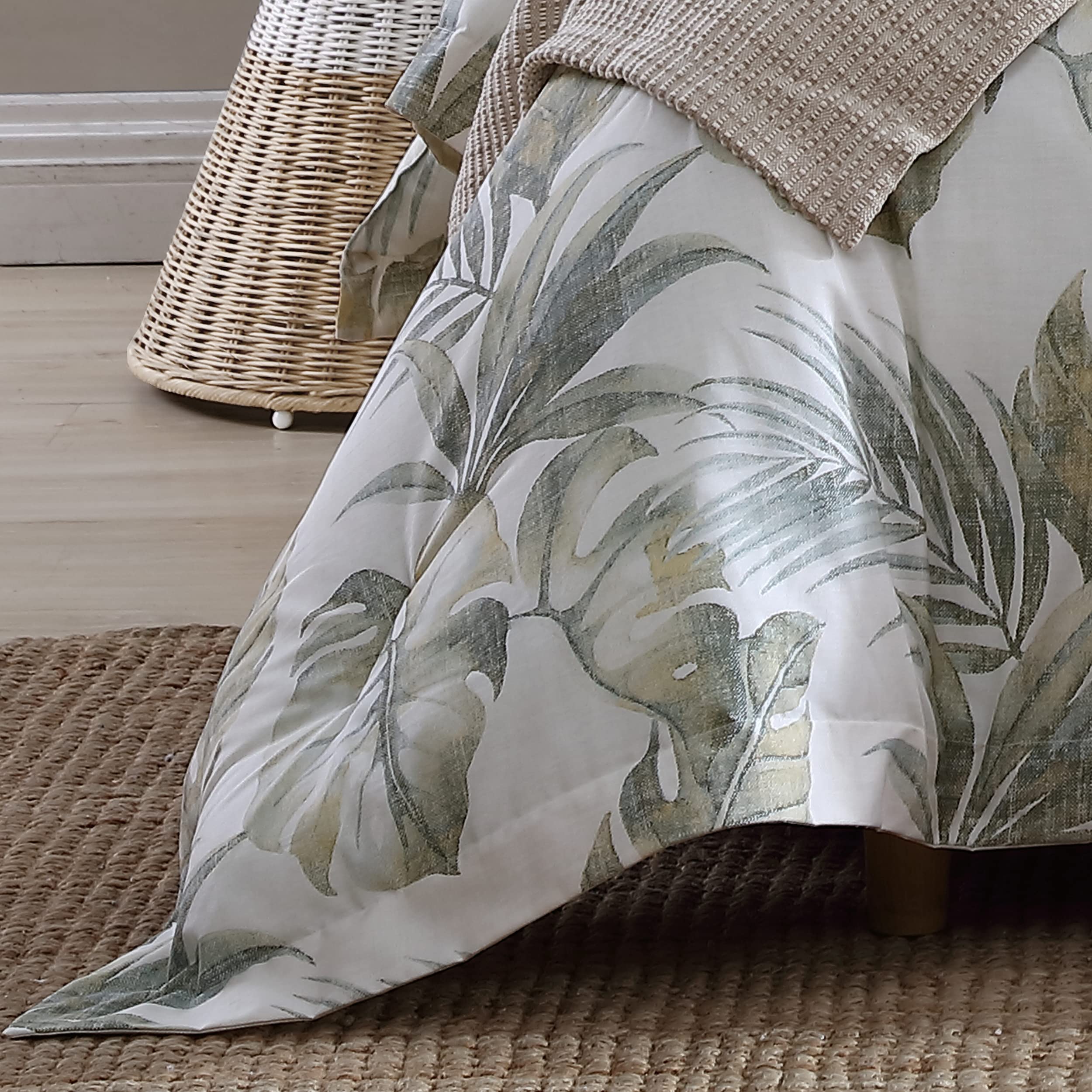 Tommy Bahama King Size Reversible Cotton Comforter Set with Matching Shams - All Seasons Medium Weight Bedding in Waimea Bay Green - Perfect for Master Bedroom, Guest Room & Vacation Homes