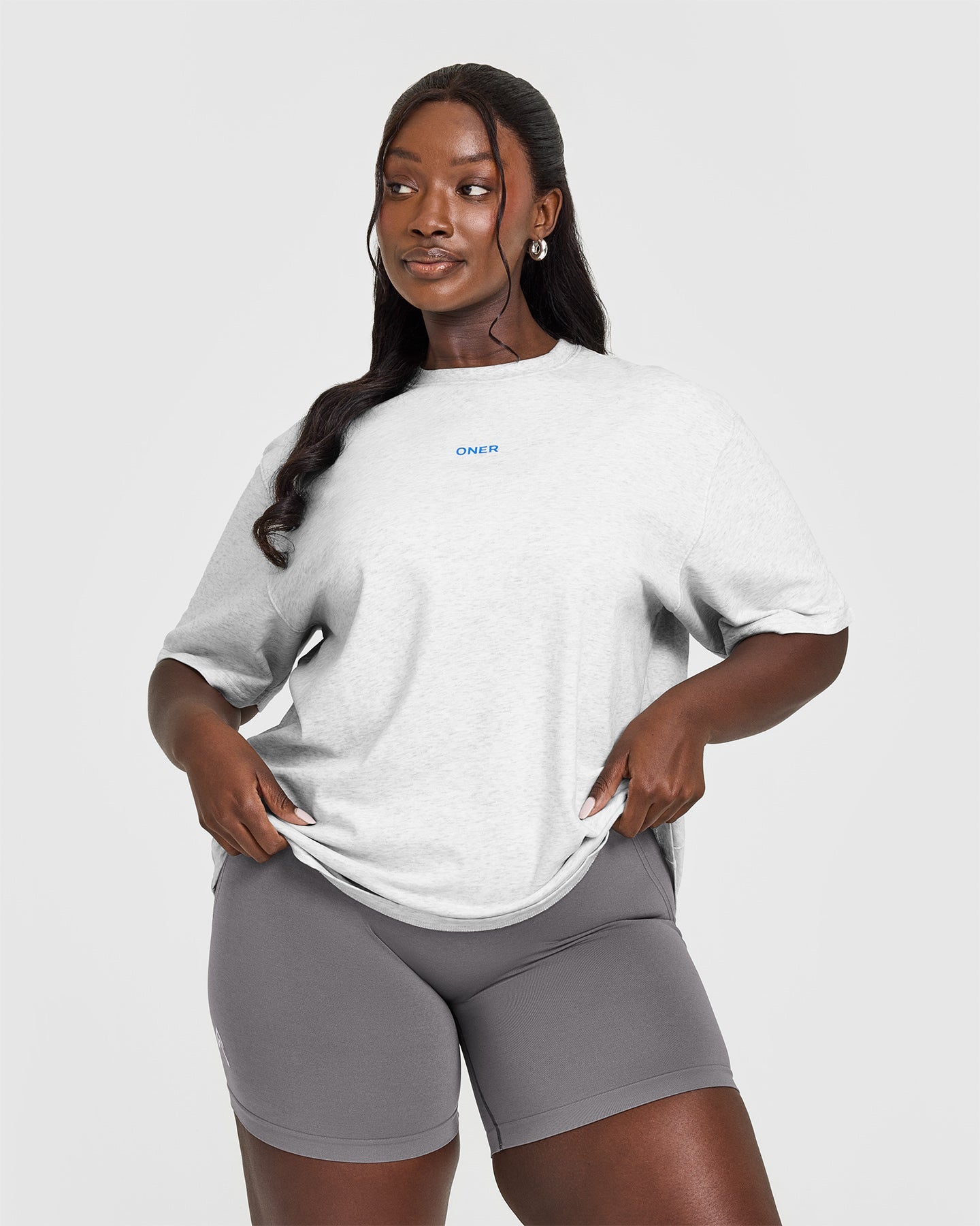 Premium Oversized Washed Cotton T-Shirt for Men & Women | Light Grey Marl | Comfortable Casual Wear for Everyday, Street Style & Lounge