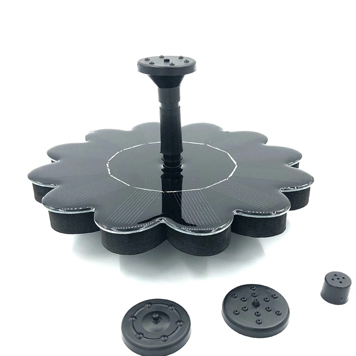 Solar Fountain Pump with Colorful LED Lights - 2023 Upgraded Outdoor Water Pump for Bird Bath, Pond, Pool, Fish Tank & Garden Decor (Black, 17.1x74.5cm) - Perfect for Backyard, Patio & Landscape Water Features