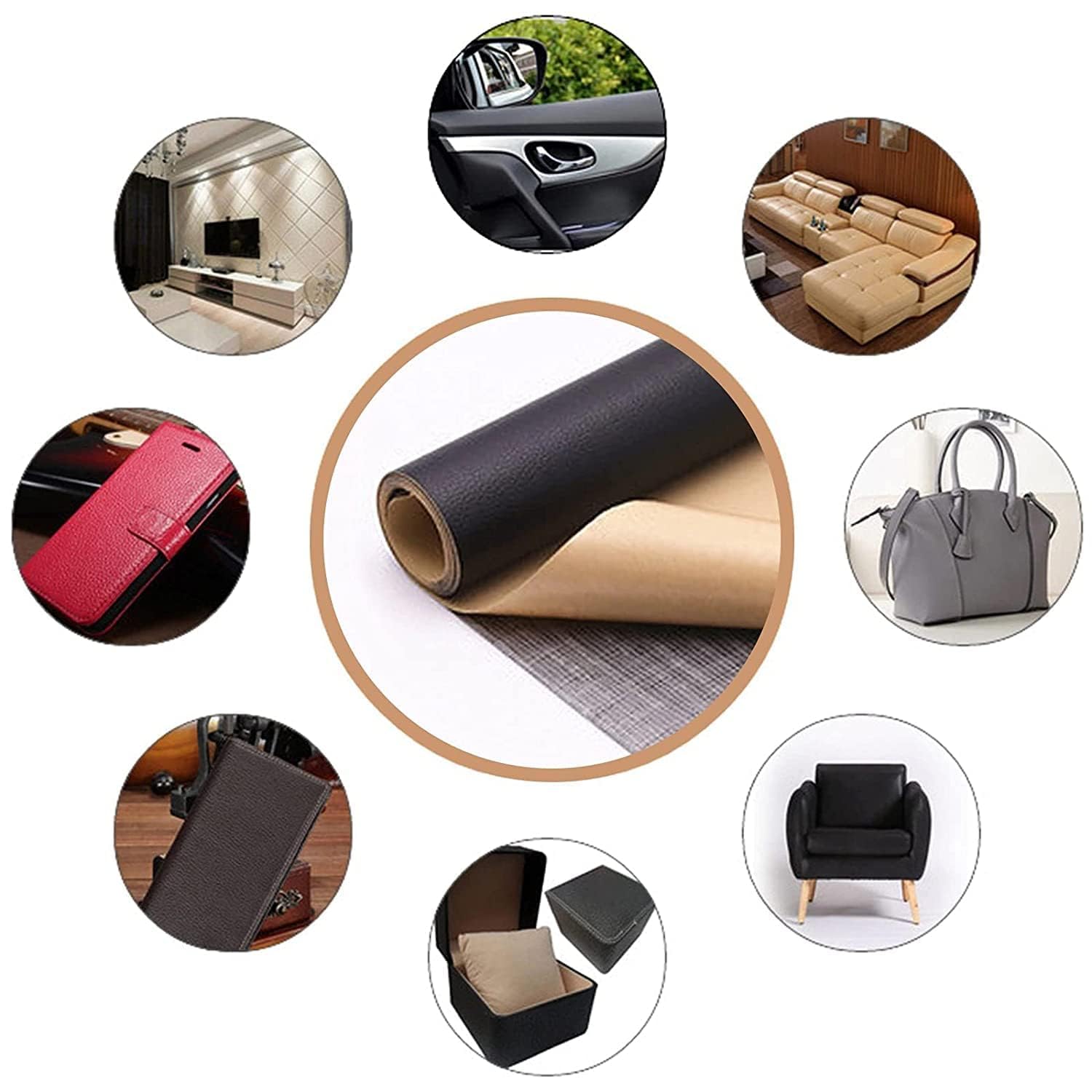 BAARITA Leather Repair Patch Kit for Sofas & Couches - Waterproof Self-Adhesive Leather Stickers for Furniture, Kitchen Cabinets - Fix Scratches & Tears on Leather Surfaces (Home & Office Use)