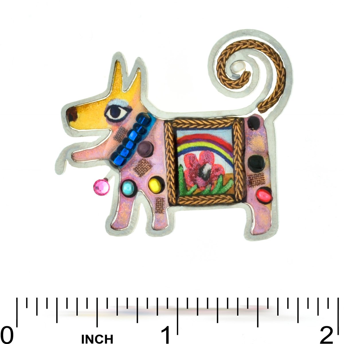Seeka Flower Puppy Dog Pin - Cute Floral Dog Brooch for Women, Girls, Fashion Accessories (P0321) - Perfect for Casual Wear, Gifts, and Outfit Decorations