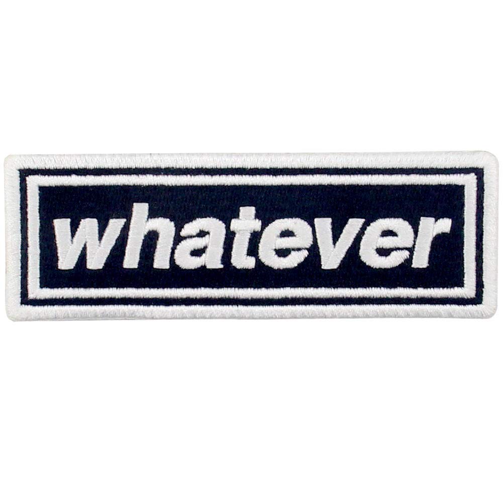 Whatever Patch Embroidered Biker Applique - Iron On or Sew On Emblem for Jackets, Vests & Denim - Motorcycle Gear & DIY Clothing Customization