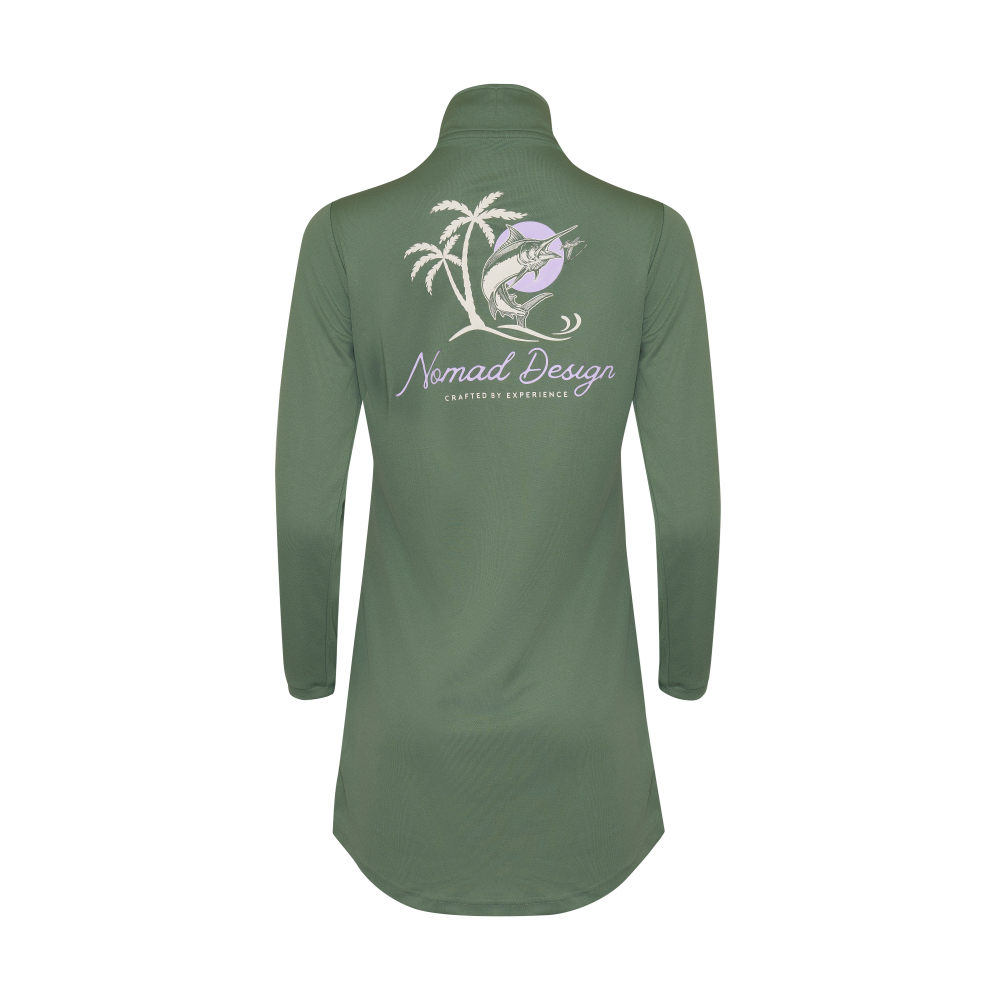 Women's Tech Dress - Lightweight, Wrinkle-Free & Breathable Travel Dress | Marlin Sunset | Perfect for Work, Travel & Casual Wear