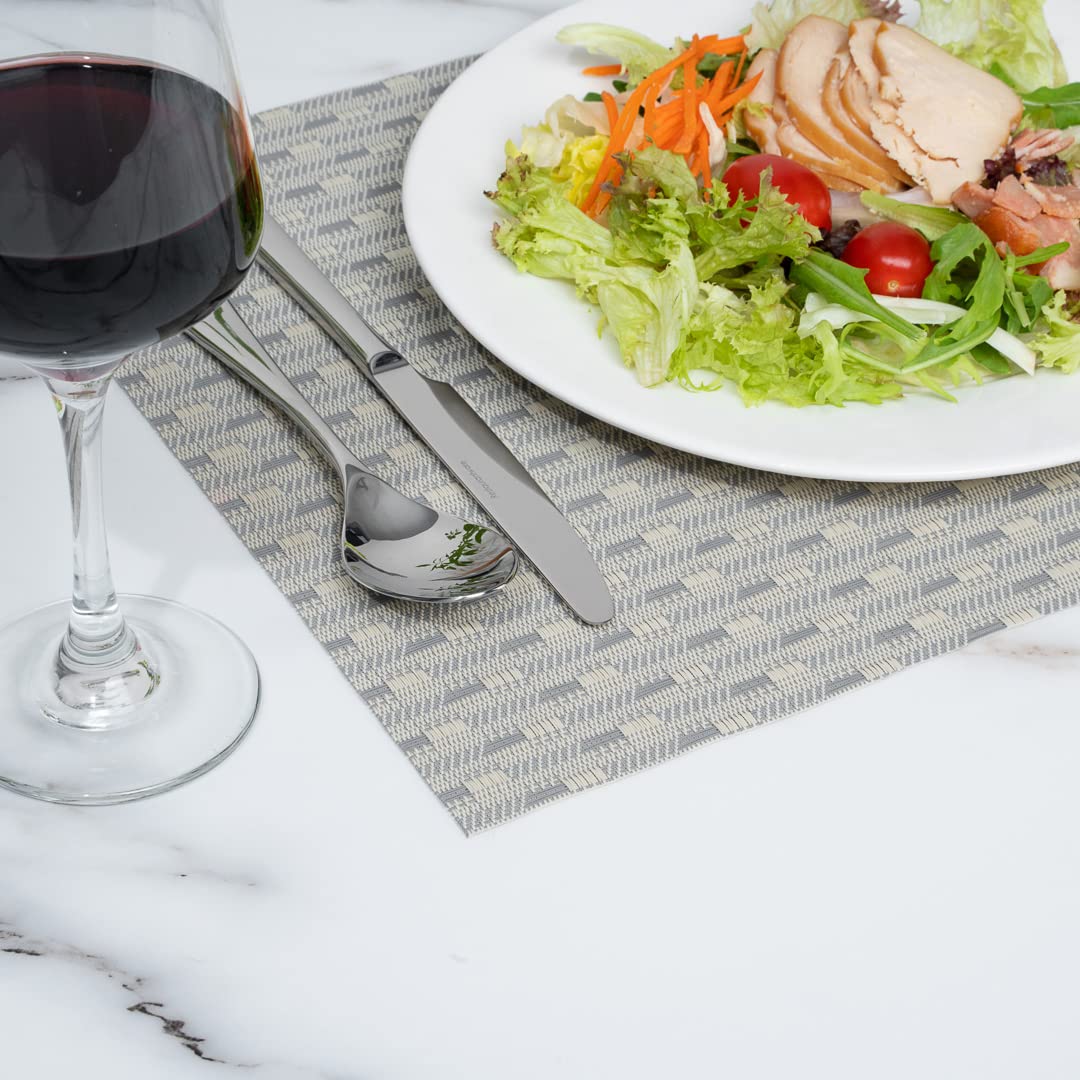 Restaurantware Speculo 16x12 Inch Woven Vinyl Placemats Set of 6 - Stain-Resistant, Easy Clean Rectangle Table Mats for Dining Room, Kitchen, Restaurant & Home Decor | Perfect for Everyday Meals, Dinner Parties & Holiday Gatherings