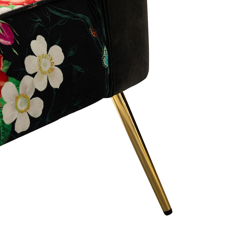 Luxury Coraline Velvet Barrel Chair with Tufted Back & Sturdy Metal Legs - Elegant Accent Chair for Living Room, Bedroom or Office Decor