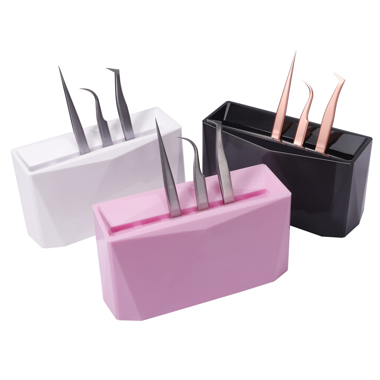 Professional 6-Piece Lash Extension Tweezer Holder & Organizer - White | Eyelash Extension Supplies Display Shelf | Makeup Artist Tools & Storage Solution for Salon, Spa & Home Beauty Stations