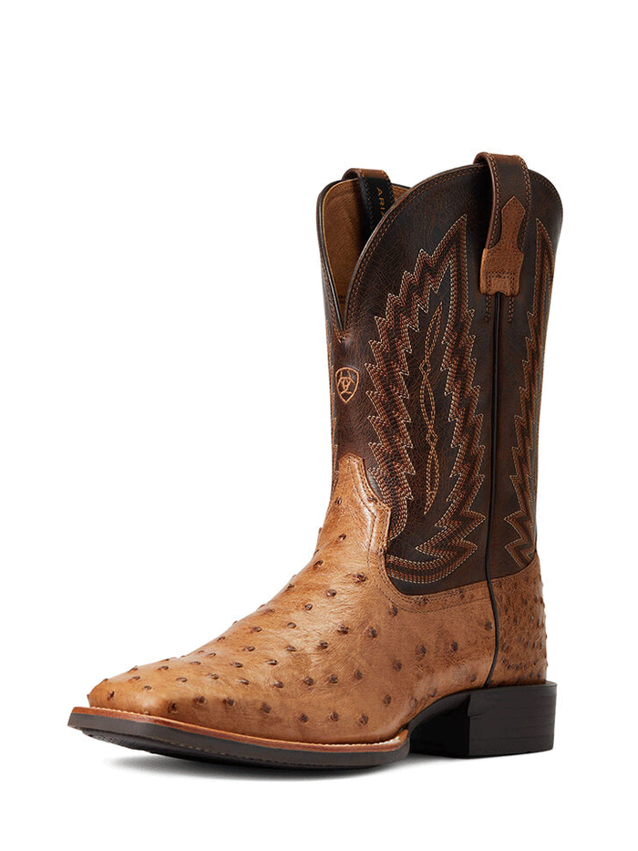 Ariat Men's Quantum Primo Full Quill Ostrich Western Boots - Beam Brown | Premium Cowboy Boots for Riding, Work & Country Fashion