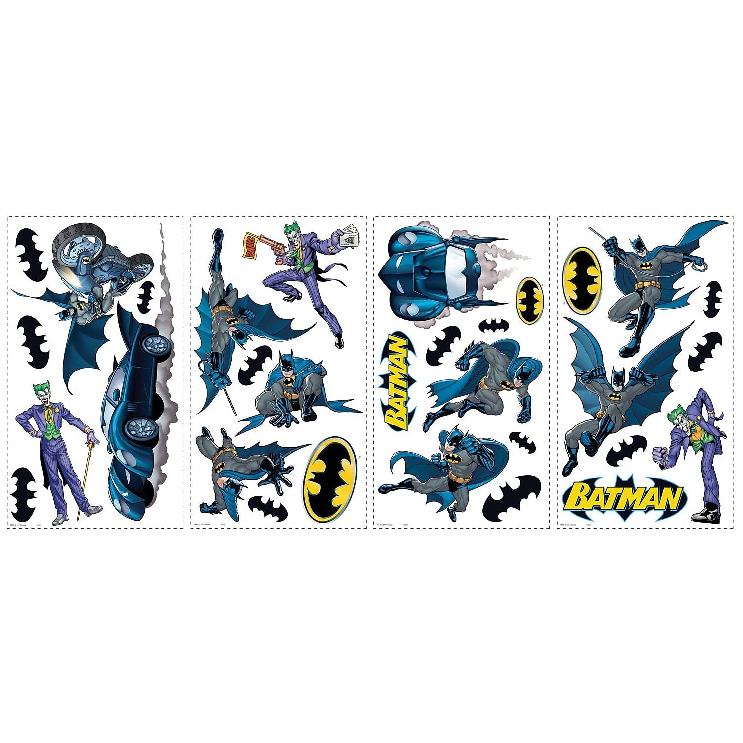 Batman Gotham Guardian Peel and Stick Wall Decals - RoomMates RMK1148SCS - Easy DIY Wall Stickers for Kids Bedroom, Nursery, Playroom & Home Decor