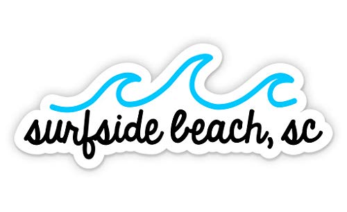 Squiddy Surfside Beach Vinyl Sticker Decal - Waterproof & Durable for Phone, Laptop, Water Bottle (2.5 Inch Wide) - Perfect for Surfers, Beach Lovers & DIY Decoration