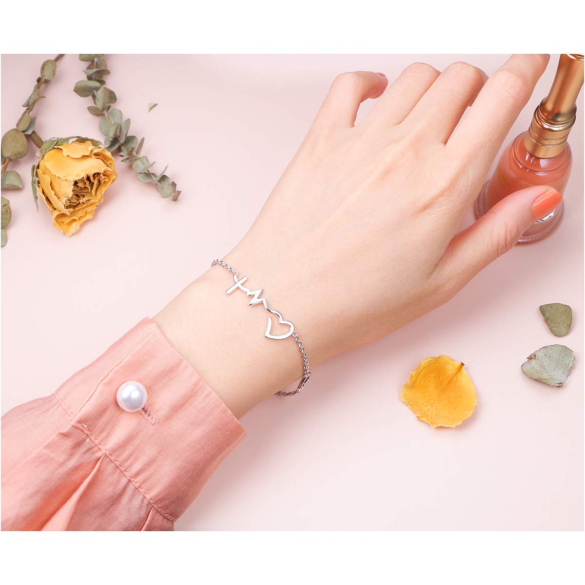 S925 Sterling Silver Faith Hope Love Cross Pendant Necklace & Bracelet Set - Christian Jewelry Gifts for Women, Birthday, Easter - Perfect for Church, Bible Study & Daily Wear