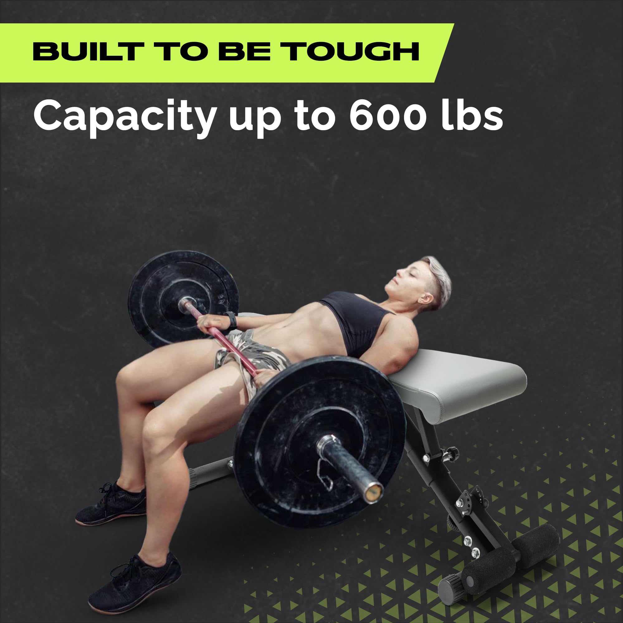 Adjustable Weight Bench Press Seat for Home Gym - Folding Workout Bench for Strength Training & Full Body Exercises - Incline Decline Bench for Dumbbell & Barbell Workouts - Perfect for Home Fitness & Garage Gym Setup