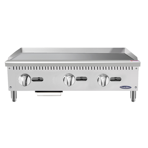 Atosa CookRite 36-Inch Commercial Countertop Griddle with Hi-Lo Controls - 90,000 BTU Natural Gas - Perfect for Restaurants, Diners & Food Trucks
