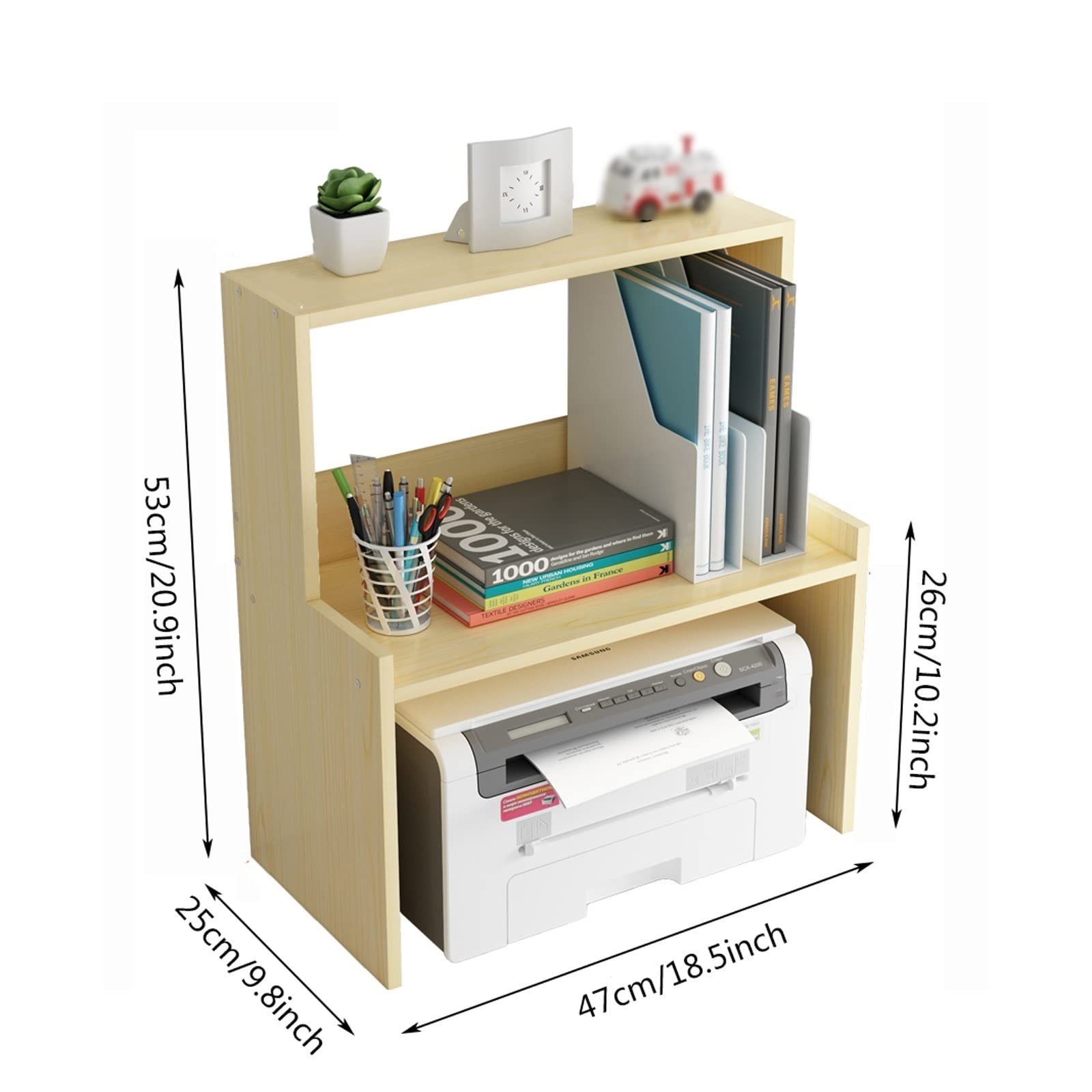3-Tier Printer Stand with Storage - Vertical Desk Organizer for Home & Office - Holds Fax Machine, Scanner & Supplies - Black (Perfect for Small Spaces & Clutter-Free Workspaces)