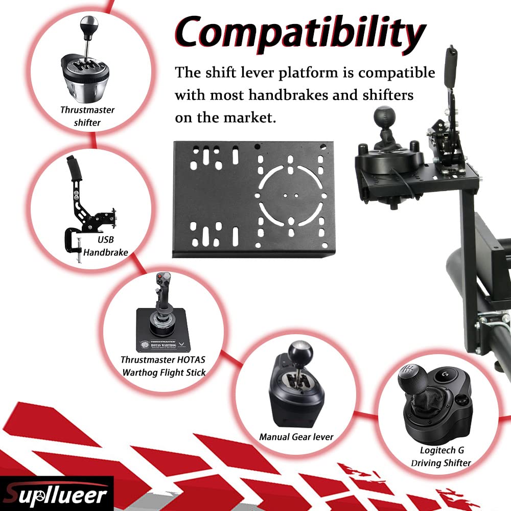 Premium Racing Simulator Stand Joystick Mount for Logitech G27/G29/G920 & Thrustmaster Wheels - Heavy-Duty Steel Plate with Bolts - Perfect for Flight & Driving Simulation Gaming Setups
