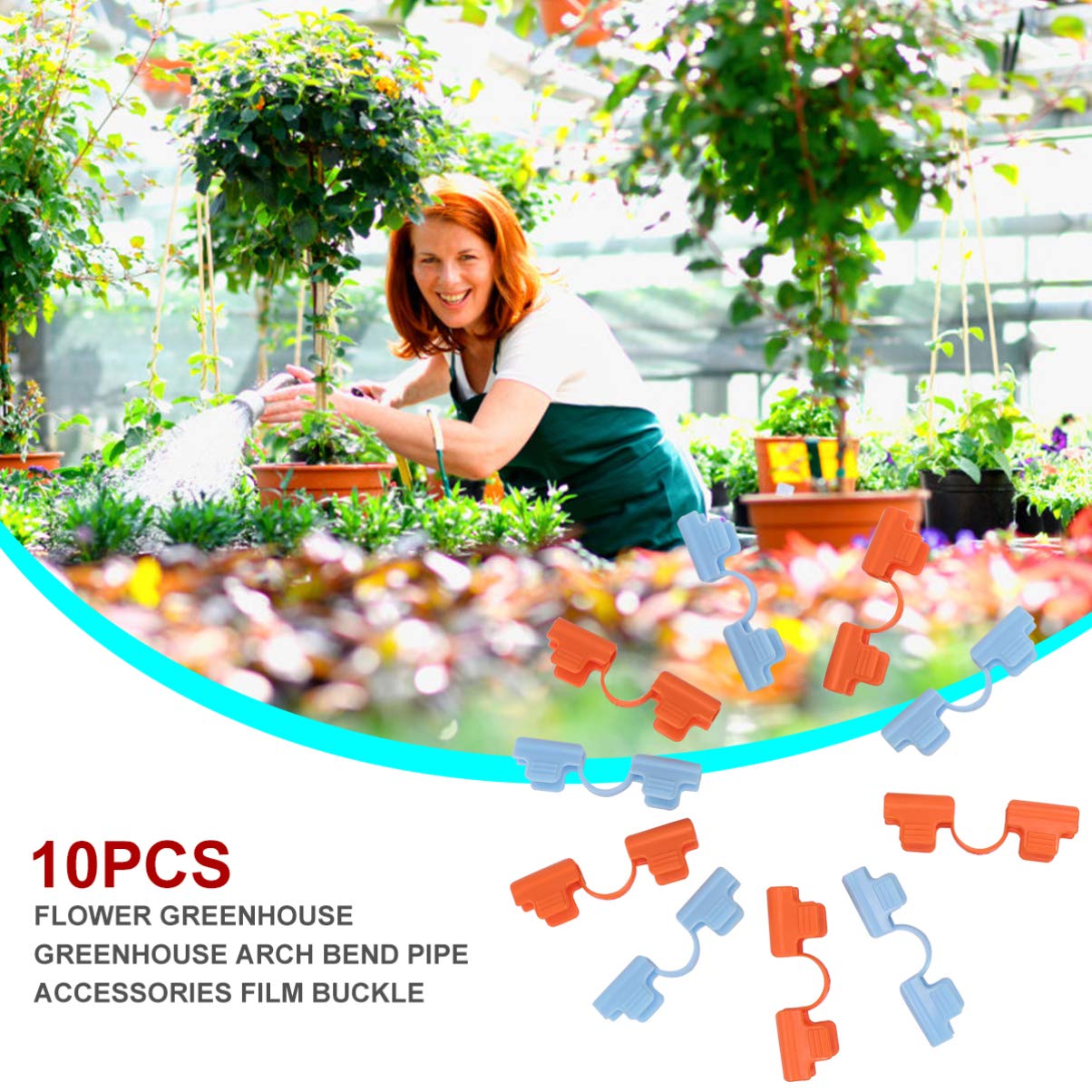10pcs Greenhouse Membrane Buckle Retainer Clips - Plastic Frame Tube Clamps for Greenhouse Film, Sunshade Net & Mesh Fixing - Secure Arch Greenhouse Covering - Ideal for Gardening, Farming & Plant Protection