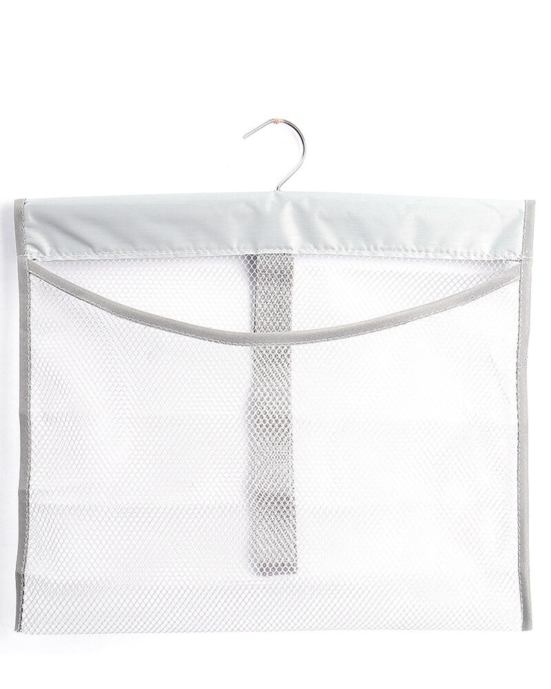 ALYER Hanging Mesh Shower Organizer for Shampoo, Conditioner & Bath Toys - 34oz/1000ml Capacity, Colorful Storage Pockets, Space-Saving Tandem Design for Bathroom & Closet Accessories (Gray) - Perfect for Small Bathrooms, Kids' Bath Time & Travel Essentials Storage