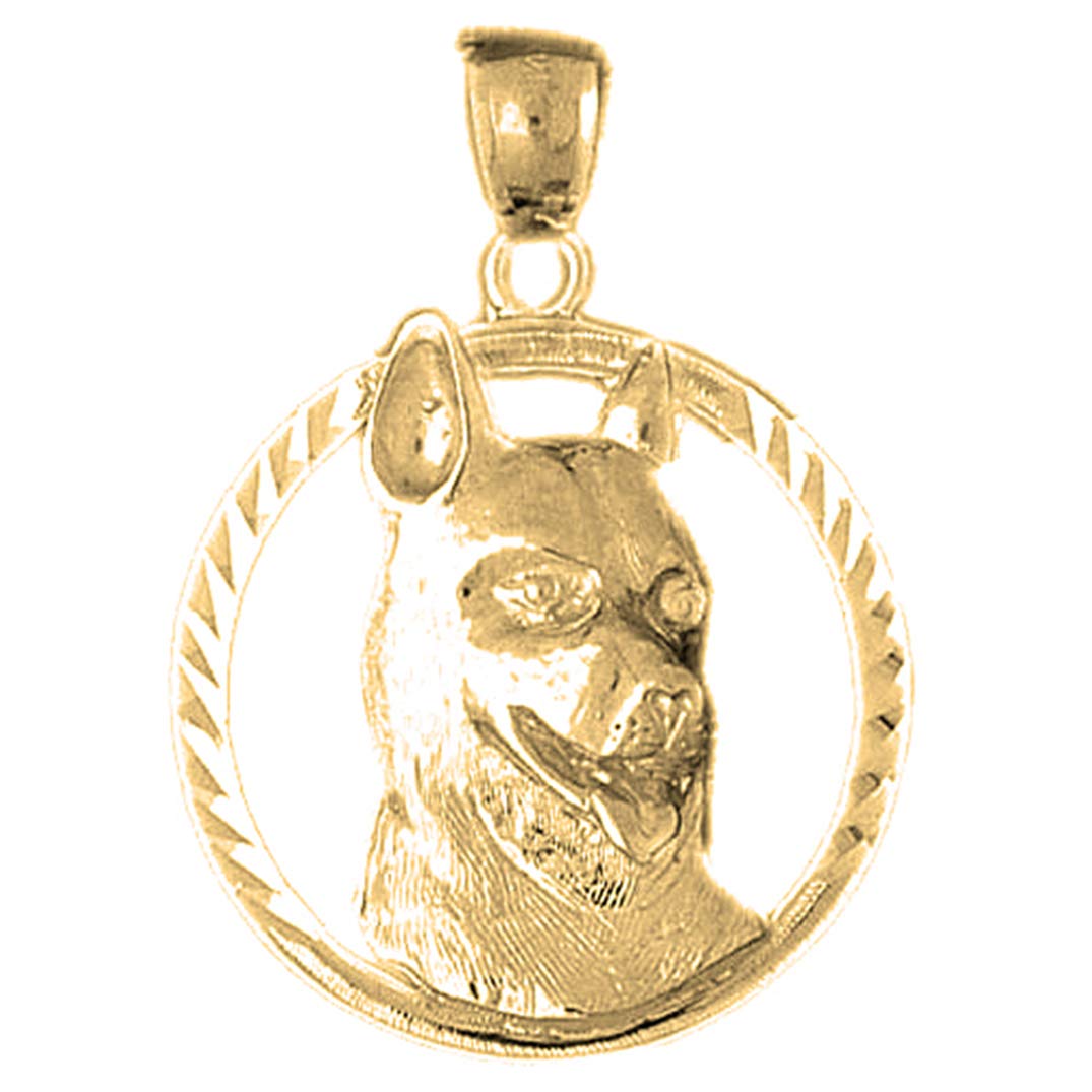 14K Gold Plated 925 Sterling Silver German Shepherd Dog Pendant Necklace - Elegant Pet Lover Jewelry Gift for Dog Owners, Perfect for Birthdays, Anniversaries & Special Occasions