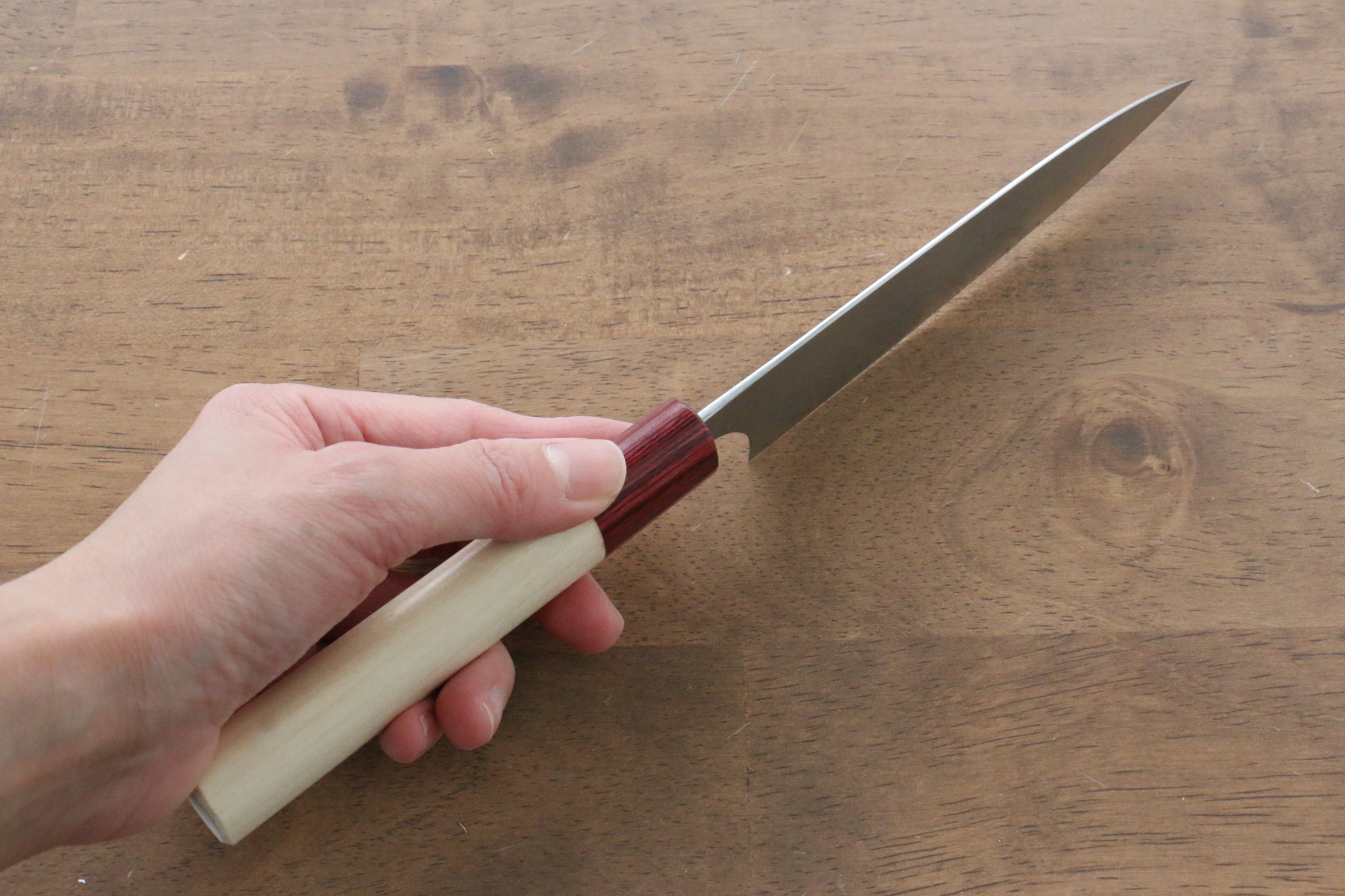 Masakage Kiri VG10 Damascus 120mm Petty Knife - Japanese Utility Kitchen Knife with Magnolia Wood Handle - Perfect for Slicing, Peeling & Precision Cutting Fruits, Vegetables & Boneless Meat