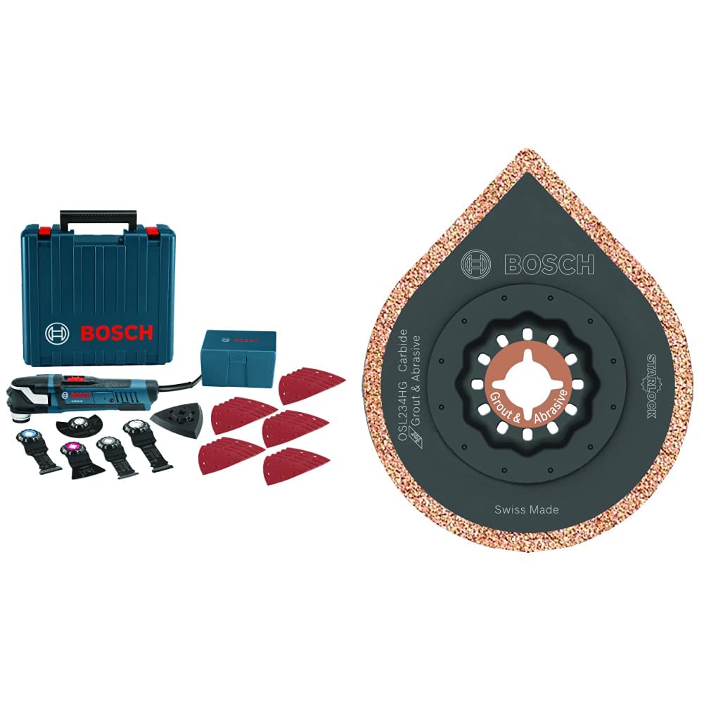 BOSCH Oscillating Multi-Tool Kit with 32 Accessories & Case | OSL234HG Starlock Hybrid Grout Blade (2-3/4