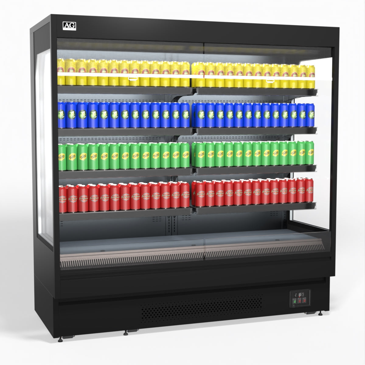 AG 1940mm Supermarket Open Multi Deck Showcase Refrigerator - Commercial Display Fridge for Grocery Stores, Convenience Shops & Supermarkets - Perfect for Chilled Food, Beverages & Dairy Products