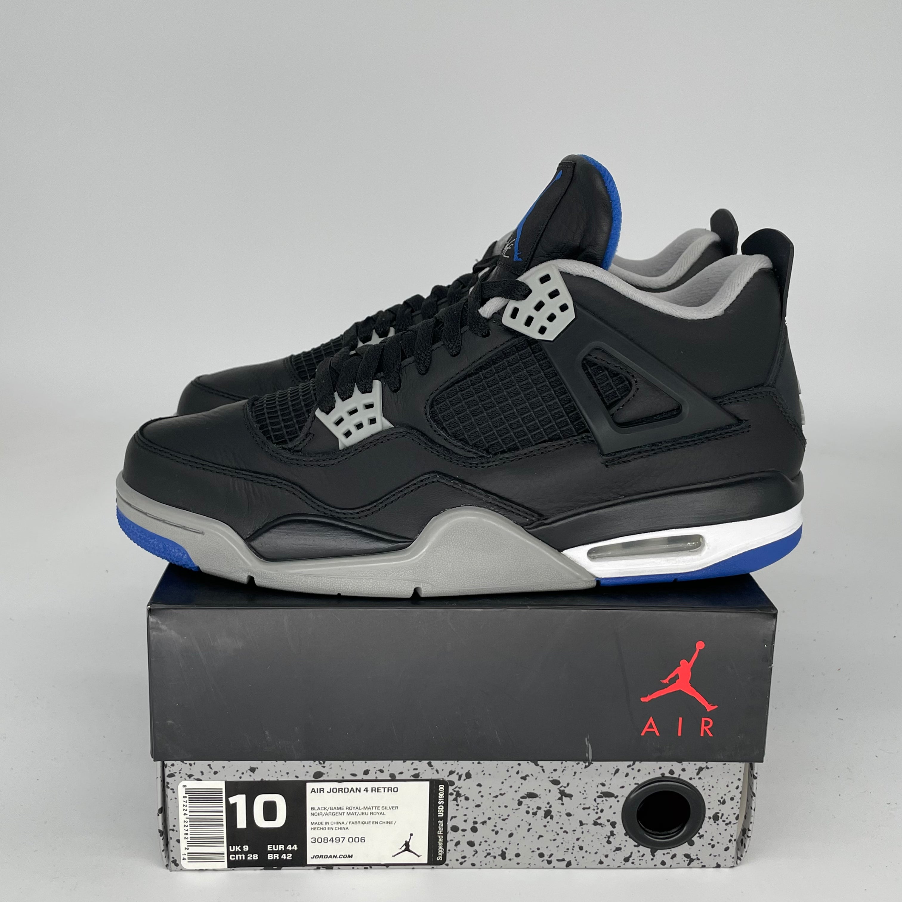 Original Air Jordan 4 Motorsport Alternate - Men's Size 10 (308497-006) | Retro Basketball Sneakers for Sports & Streetwear Fashion