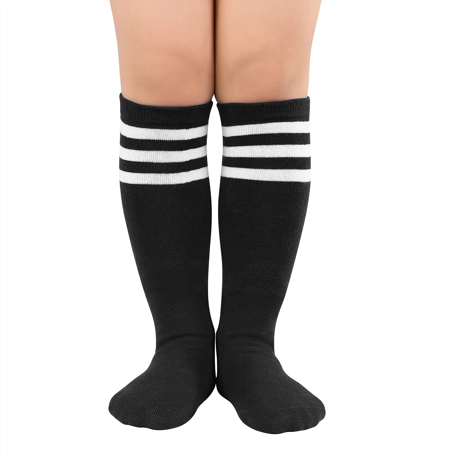 American Style Kids Athletic Socks - Striped Knee-High Soccer Baseball Softball Socks for Toddler Boys & Girls | Perfect for Sports, School & Playtime