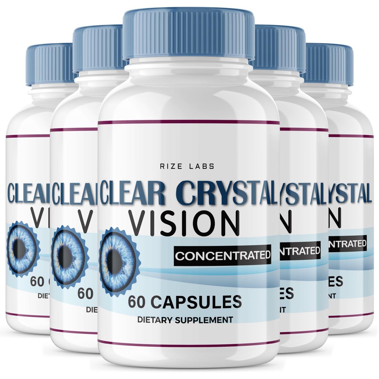 (5 Pack) Clear Crystal Vision Supplement - 300 Capsules for Healthy Eyes & Blurry Vision Relief | Supports Eye Function & Clarity | Perfect for Computer Users, Gamers & Seniors