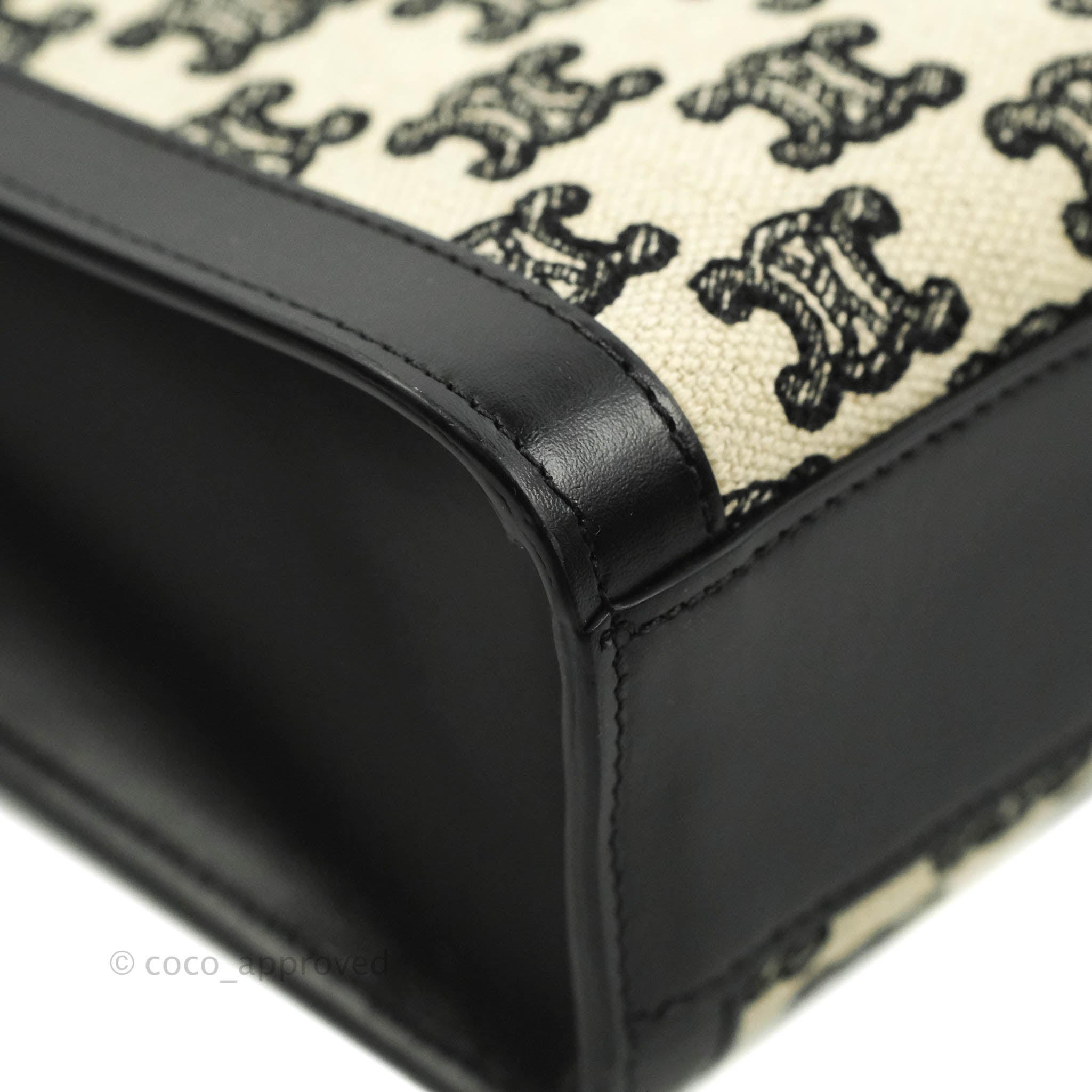 Celine Small Cabas Vertical Tote Bag with Triomphe Embroidery in Black Textile - Perfect for Work, Travel & Everyday Luxury Fashion Accessory