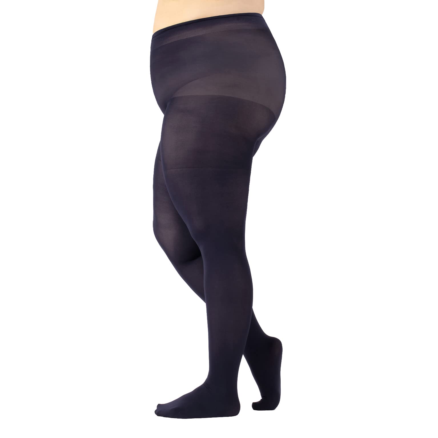 CALZITALY Anti-Chafing Opaque Tights 60 DEN Plus Size L-4XL Black | Italian Hosiery for Comfort & Style