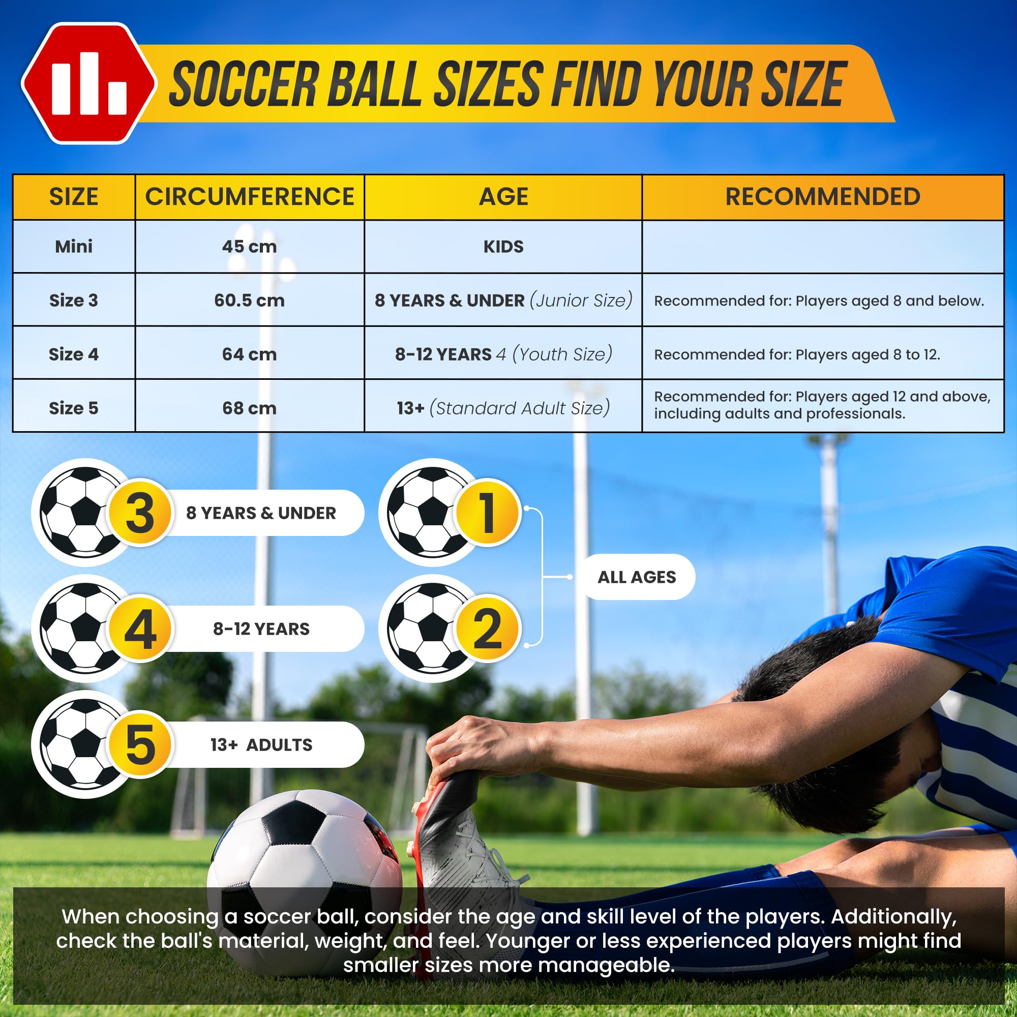 Vizari Youth Soccer Ball - Durable 32-Panel Football for Kids, Toddlers & Youth | Butyl Bladder for Long-Lasting Air Retention | Perfect for Outdoor Play, Training, Games & Gifts (Pack of 1, 6 or 12) | Ideal for Backyard, School, Park & Team Practice