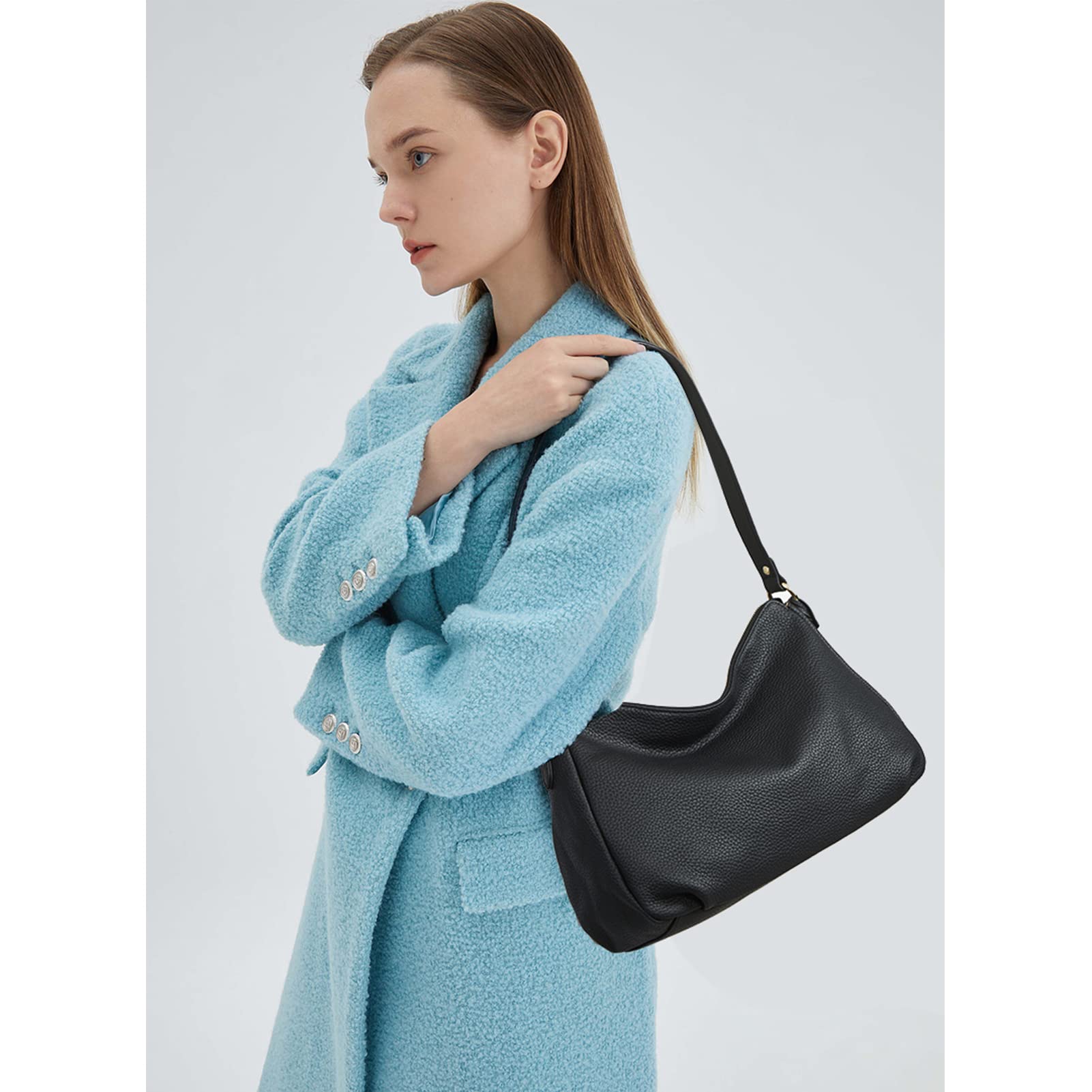 Vegan Leather Shoulder Bag for Women - Stylish Hobo Purse with Pockets | Work & Travel