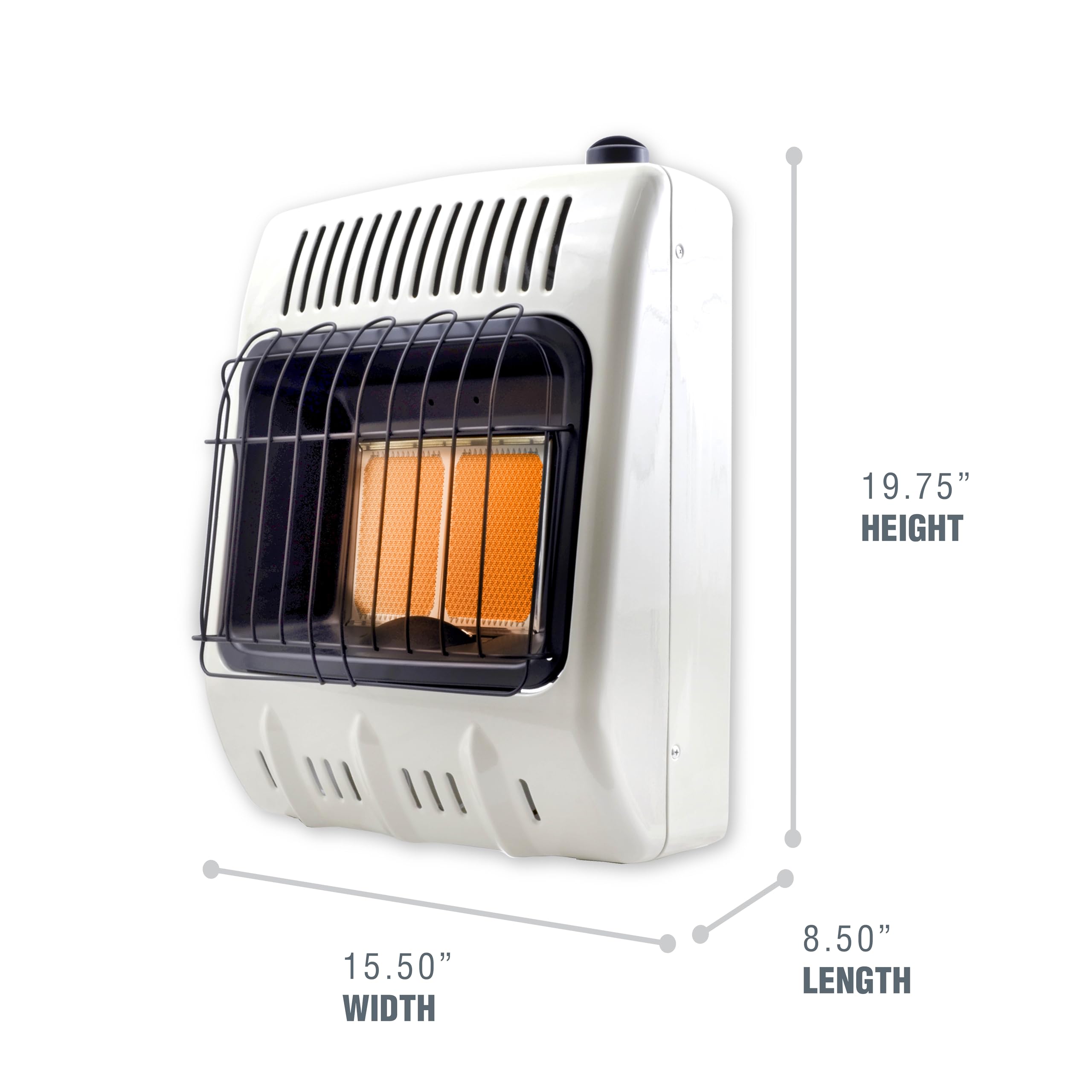 Mr. Heater 10,000 BTU Vent-Free Radiant Dual Fuel Heater - White | Indoor/Outdoor Portable Heating for Garage, Cabin & Camping