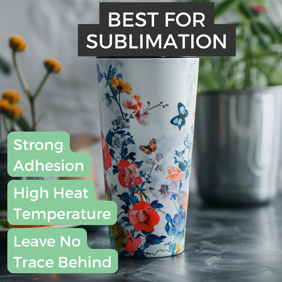 Echomerx Heat Resistant Tape - 20mm x 33m (108ft) Blue No Residue Adhesive for Sublimation, Crafts & Heat Press - 3 Pack | Perfect for T-Shirt Printing, DIY Projects & HTV Vinyl Applications