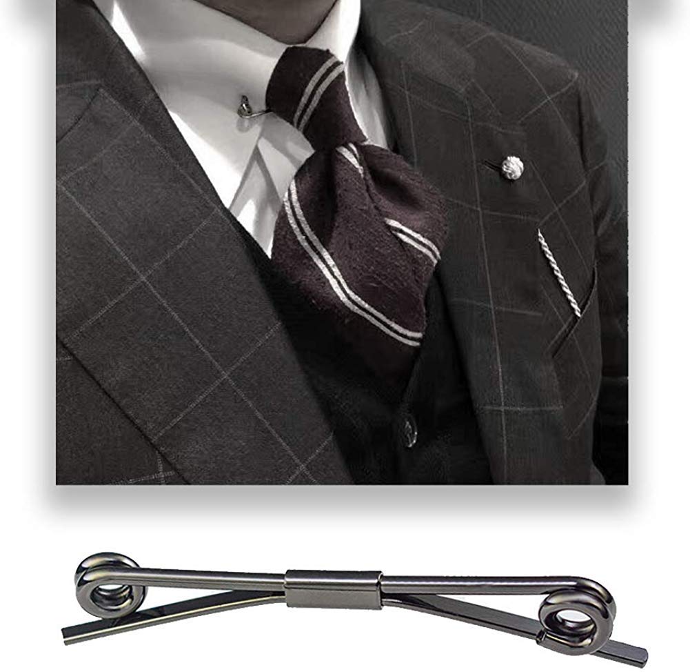 Silver Metal Tie Clips & Collar Bars - Elegant Necktie Pins & Shirt Collar Stays for Men | Perfect for Weddings, Business Meetings & Formal Events
