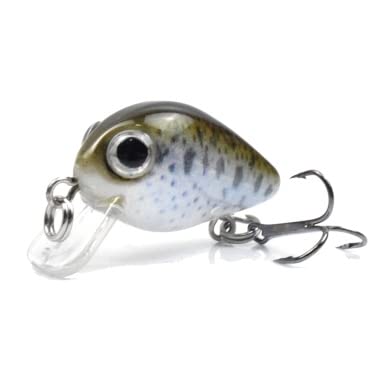 MengK 1.1 Inch / 0.06 oz Sinking Fishing Lures - Hard Body Crankbait with 3D Eyes & Treble Hook - Lifelike Swimbait Artificial Bait for Bass, Trout, and Freshwater Fishing - Perfect for Lake, River, and Pond Fishing Adventures