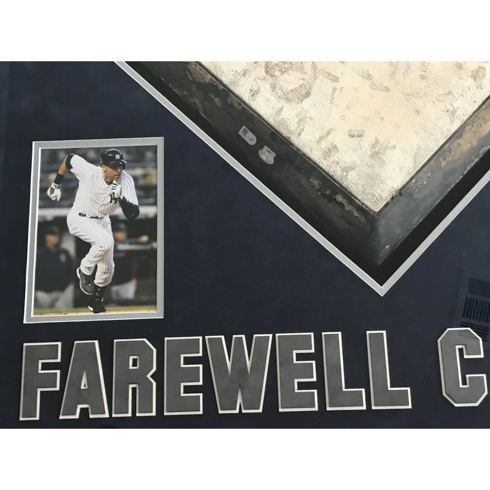 Derek Jeter Final Season Game Used Authentic Home Plate Framed Memorabilia with NY Yankees Steiner MLB COA - Perfect for Yankees Fans, Sports Collectors, and Man Cave Decor
