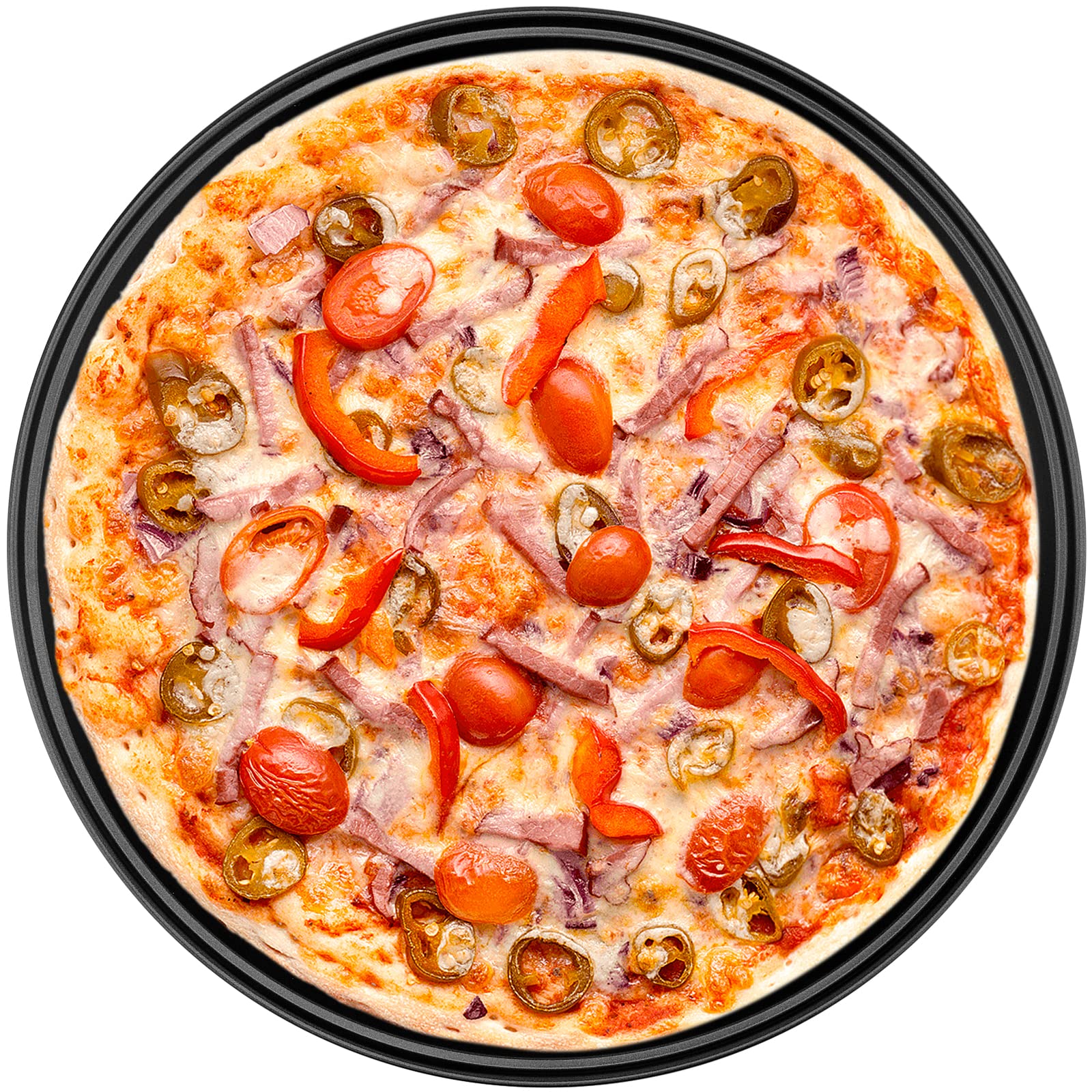 MANCHAP 4-Pack 12-Inch Round Perforated Pizza Baking Pans - Carbon Steel Non-Stick Pizza Crisper Trays for Oven, Home & Restaurant Use - Perfect for Crispy Crusts, Homemade Pizzas & Baking